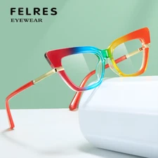 Cat Eye Anti Blue Light Reading Glasses For Women Fashion Full Frame Glasses New
