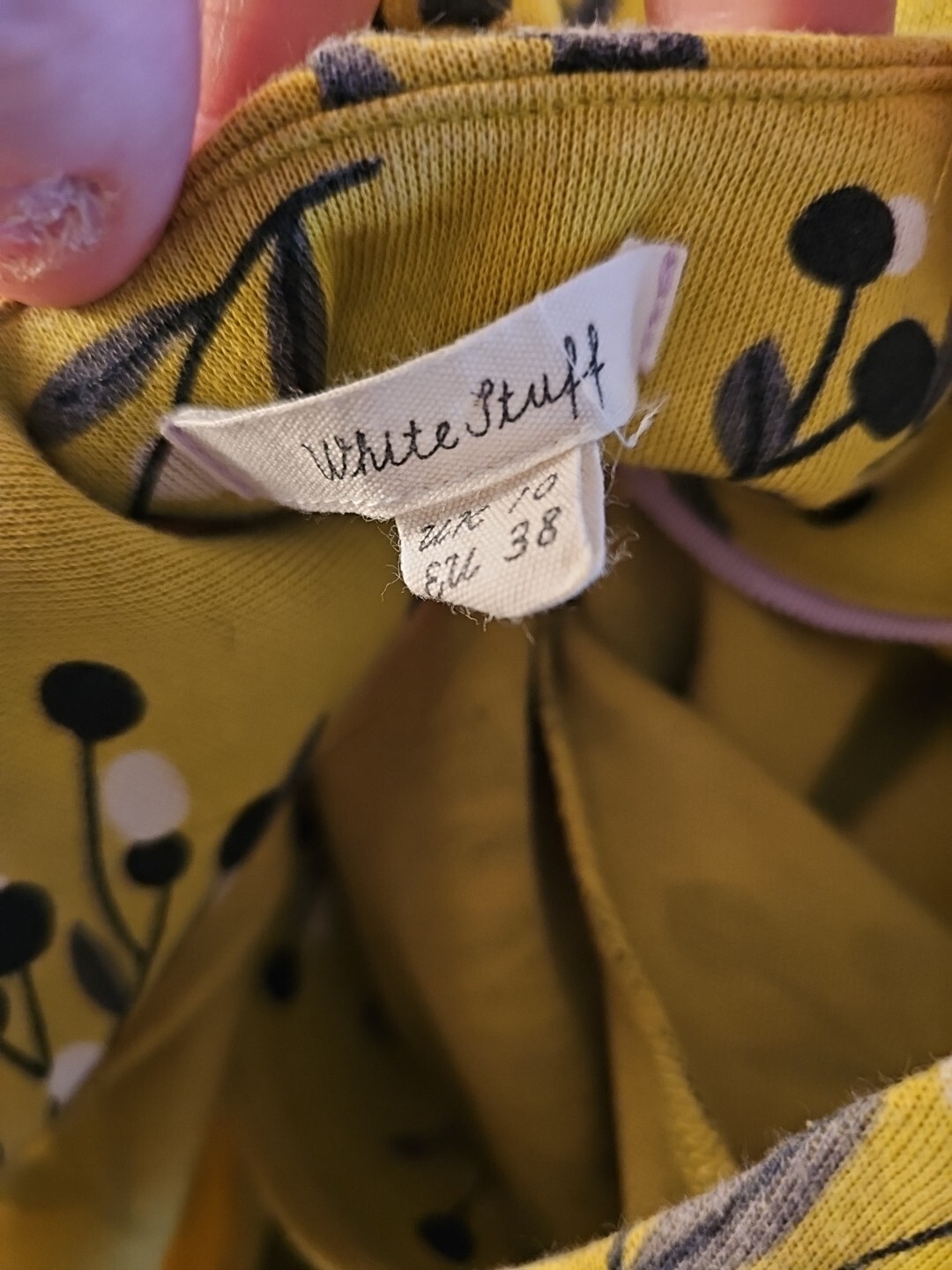 ●WHITE STUFF●Chartreuse Green~Olive Pattern~Long … - image 11