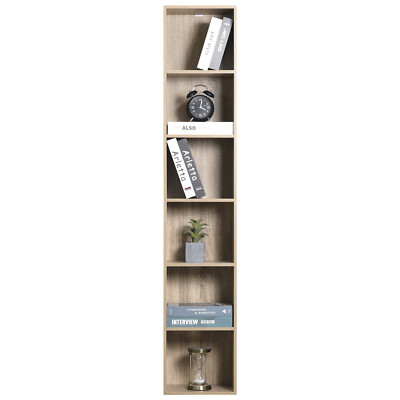EUGAD 6 Nischen Bücherregal Bücherschrank Standregal Aktenregal aus Holz Regal