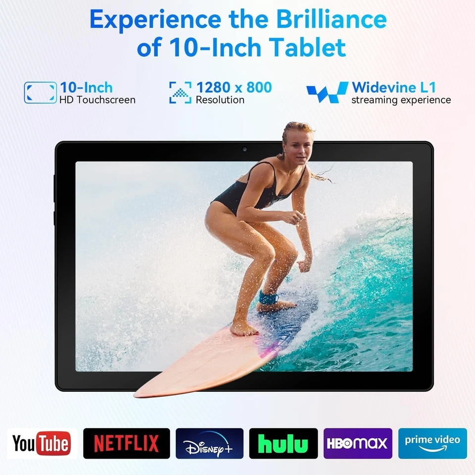 Ainmel 10 inch Tablet, Tablets Android 14 10GB RAM 64GB ROM,1TB TF Card Expand, - Image 3 of 4