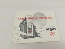 Vintage Camera Manual for Argus 75 Model Instruction Booklet Brochure Ad G2