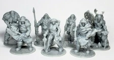 7pc Ice Tribe Set  - 32mm Miniature - D&D Tabletop Gaming - EC3D