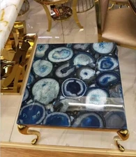 Blue Agate Coffee Table, Center Table, Hallway Furniture For Decor
