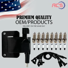 Ignition Coil & Spark Plugs & Wire Set OEM for Dodge Ram Durango Dakota VanUF198