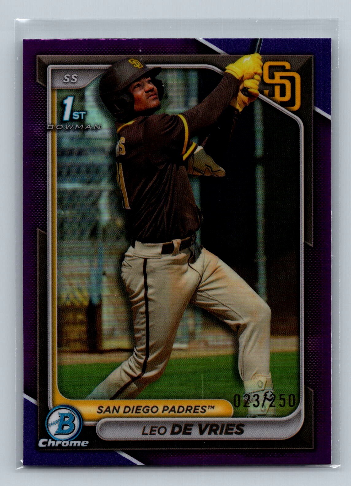 2024 Bowman Chrome Leo De Vries Purple 1st /250