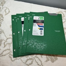 3 Mead Five Star Plastic Stay-Put Tab 2 Pocket Folders CHOOSE Color Green