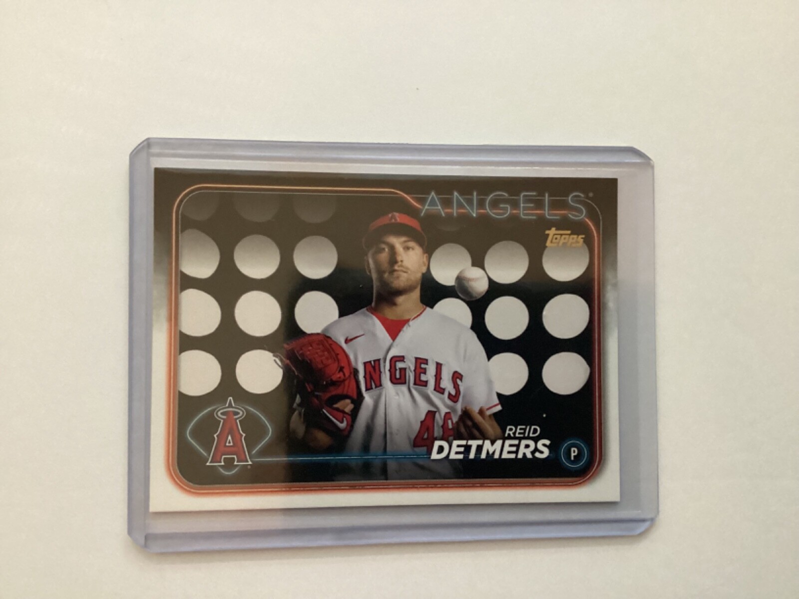 Reid Detmers 2024 Topps Series One Golden Mirror Image Card # 137 Angels