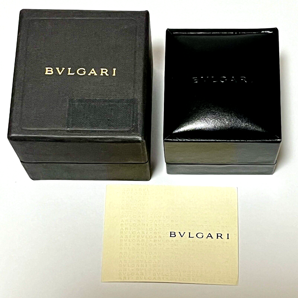BVLGARI Ring Case Empty Box Black Logo Genuine Accessory Jewelry Box