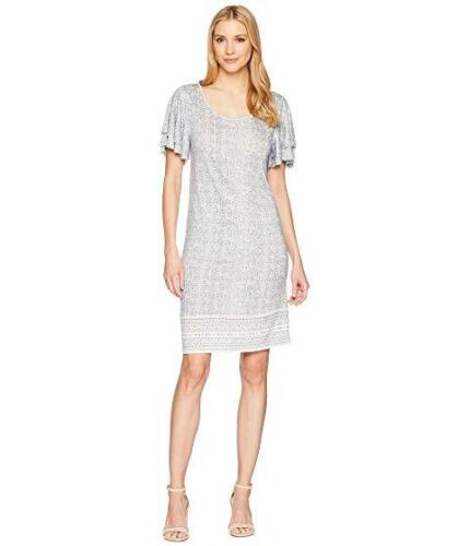 NWT-Lucky Brand Printed Ruffle Dress Sizes SM-MED-LG-XL Retail $68 Image