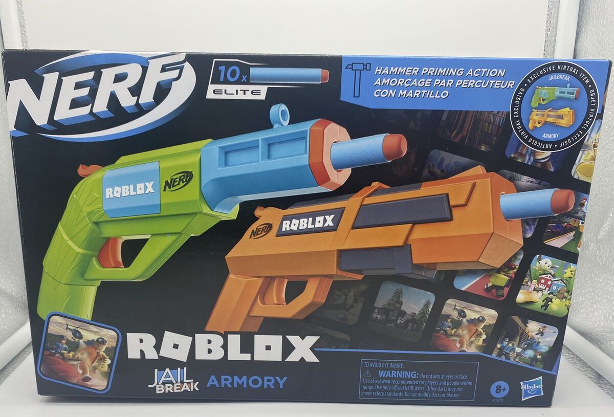 Nerf Dart Gun Roblox Elite Jail Break Armory 2 Pack W/ Digital In Game Code  NEW