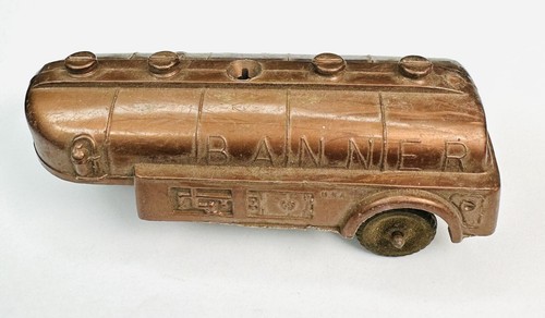 Vintage hard plastic BANNER U.S.A. Brown TRAILER 1950 4” 1/60th scale Old Toy - Picture 2 of 7