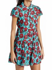 Women Alice + Olivia Polyester Polo Collar A-line Dress Mini Dress