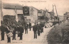 POSTCARD - ARS - AIN - 01 - FIREFIGHTERS AT THE PROCESSION
