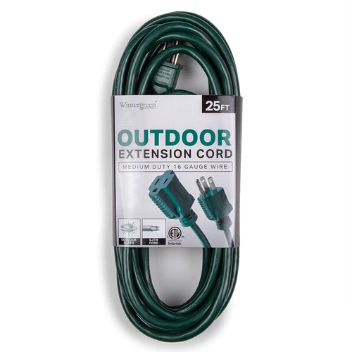Outdoor Extension Cords Green Wire SJTW Holiday Lighting Power 6/12/25/40/80 FT