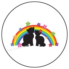 CATS RAINBOW ENVELOPE SEALS LABELS STICKERS PARTY FAVORS