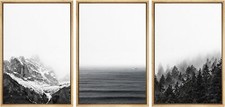 Wall26 Mountain Pine Forest Wall Art Rustic Framed Canvas Prints Set of 3