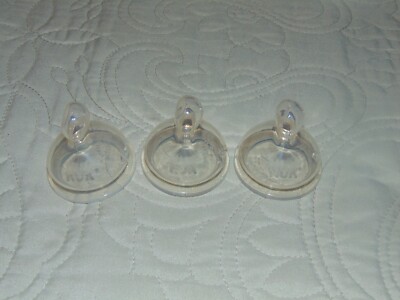 THREE NUK ORTHODONTIC AIR SYSTEM SILICONE ''L'' NIPPLES - FREE SHIPPING