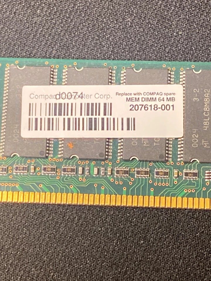 MIcron 64MB Memory Module PC100-222-620 MTBLSDT864AG-10EV7 for Compaq - Image 3 of 4