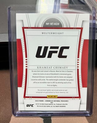 2023 Panini Chronicles UFC #NT-KCH Khamzat Chimaev Patch