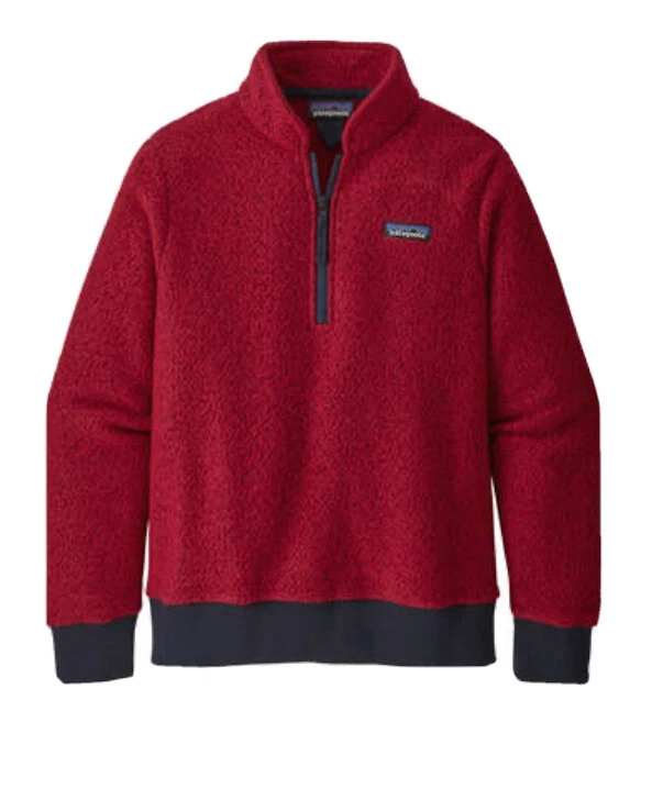 NWT Patagonia Womens Woolyester Fleece Lava Red Quarter Zip Pullover Size XL