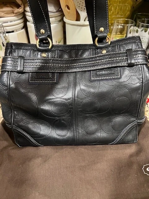 Borsa a tracolla Coach Hampton in pelle nera modello C nappa