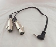 10x 1Ft Dual XLR 3 Pin Female To Right Angle 3.5mm TRS Stereo Microphone Y Cable