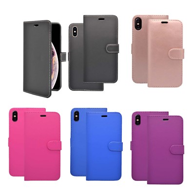 Für Apple iPhone Xs Max Hülle Wallet Flip PU Leder Ständer Kartenfach Etui Cover
