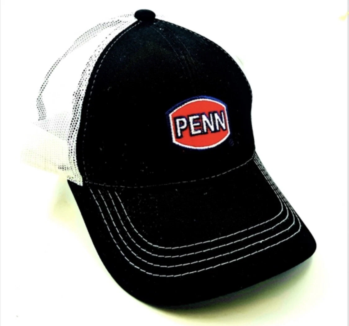 Penn Fishing Hat Cap Black & White Mesh Back