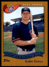 Gabe Gross 2002 Topps Draft Picks #329 MLB Baseball Rookie Toronto Blue Jays