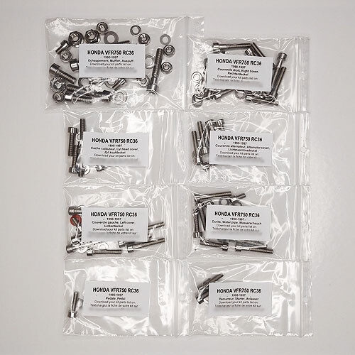 Kit vis moteur allen inox haute résistance Honda VFR 750 F 90-93