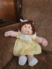 SALE! 1985 Vintage Cabbage Patch Kids Doll Yellow Swing Dress white Shoes