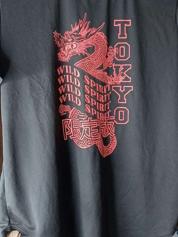 Футболка бейсбольная Tokyo Wild Spirt Red Dragon черная с коротким рукавом Rue21 XL на пуговицах - Изображение 4 из 4