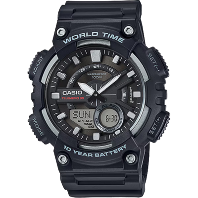 Casio AEQ-110W-1AV Ana Digi Sport Watch WR100 Alarm Chronograph