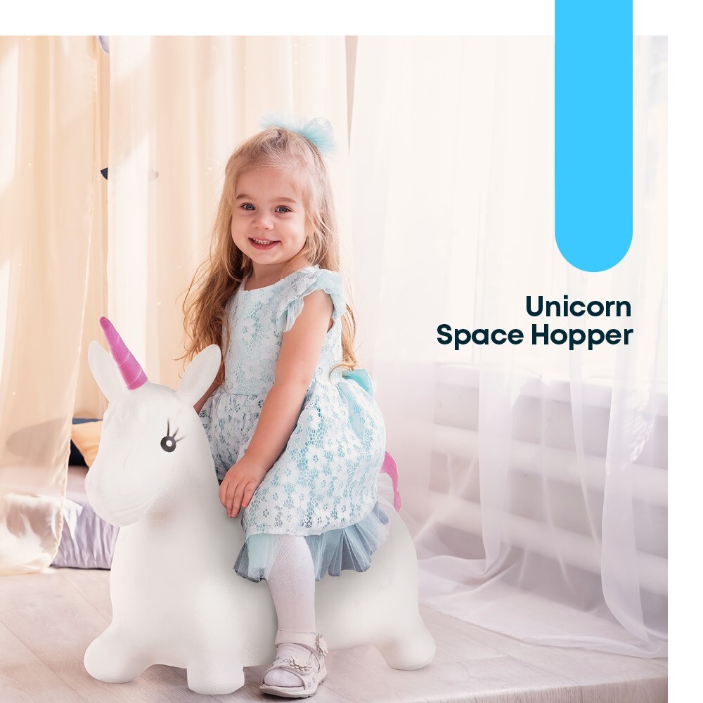 INFLATABLE UNICORN SPACE HOPPER JUMP BOUNCE KIDS OUTDOOR ANIMAL