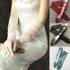 70cm Long Sheer Tulle Evening Party Wedding Gloves Costume Opera Bridal Prom