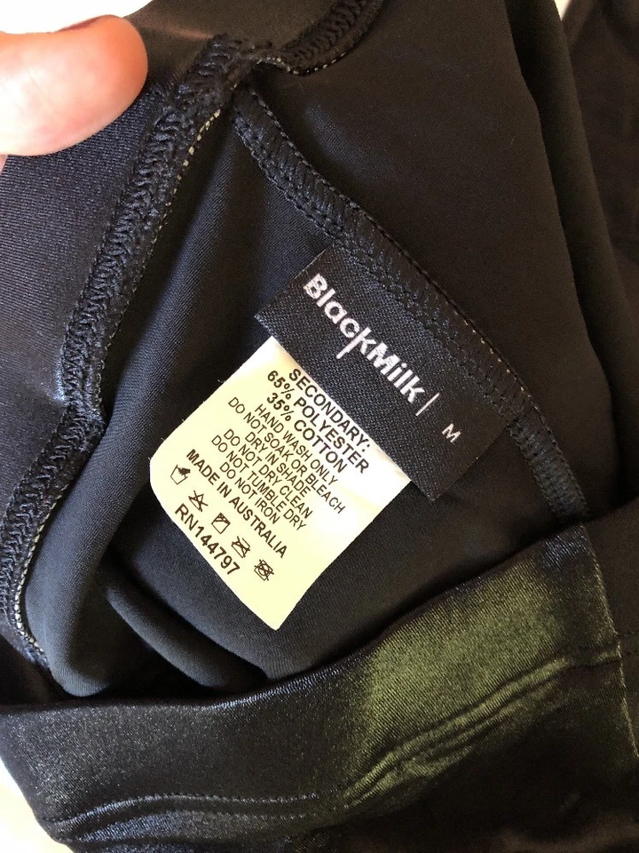 Blackmilk Leggings Pantalones Negro Cordones Corbata Corsé Talla Mediana Foto 4 de 4