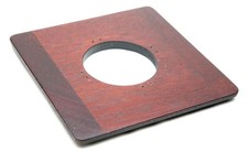 Vintage Deardorff 8x10" Camera Cherry Wood 6x6" Lens Board With 65.5mm Opening.