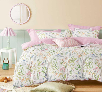 White Floral Cotton Comforter King Size - 3PC Lightweight Bedding Sets with Soft
