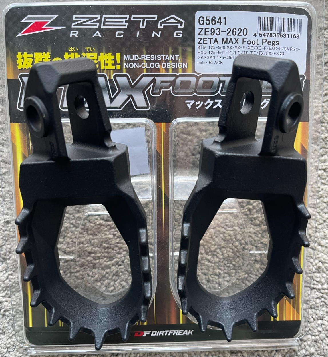 HUSQVARNA FX 350 450  2023-2026  ZETA MAX FOOT RESTS PEGS BLACK
