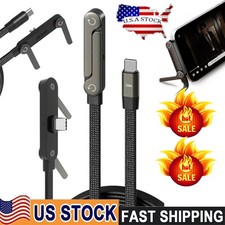 240W Type-C To Type C Cable Elbow Fast Charging Data Cable Foldable Phone Stand