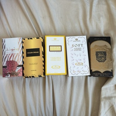 Perfume/ Cologne LOT OF 5  Al Rehab, For Men And More Soft Golden Dreams