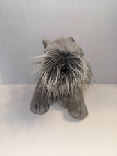 Russ The Schnauzer Gray Hairy Nose Soft Plush Stuffed Puppy Dog 10"