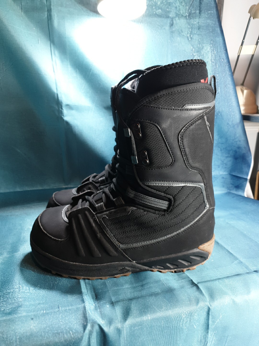 Botas de Snowboard Vans Millennium UK 8 US 9 Negro/Gris Cuero Muestra Raras