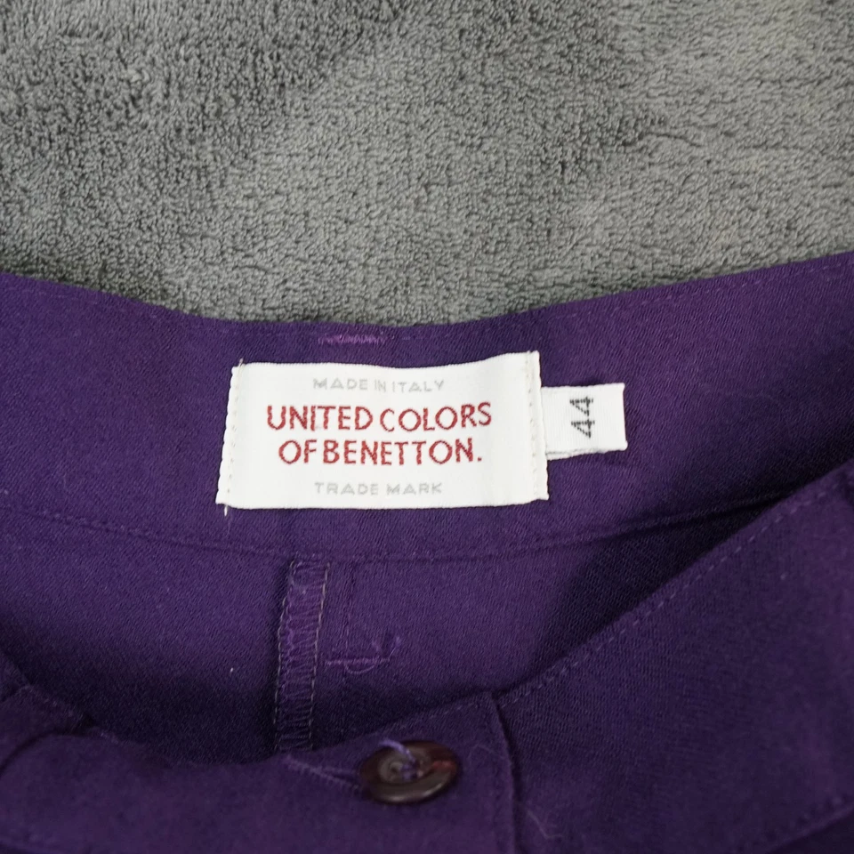 United Colors Of Benetton Shorts Womens 44 Wool Pleated High Rise Classic Italy - Image 3 of 4