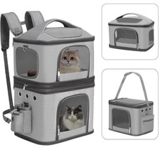 Detachable Double Pet Carrier Backpack for Cats and Small Dogs, Cat Travel Ca...