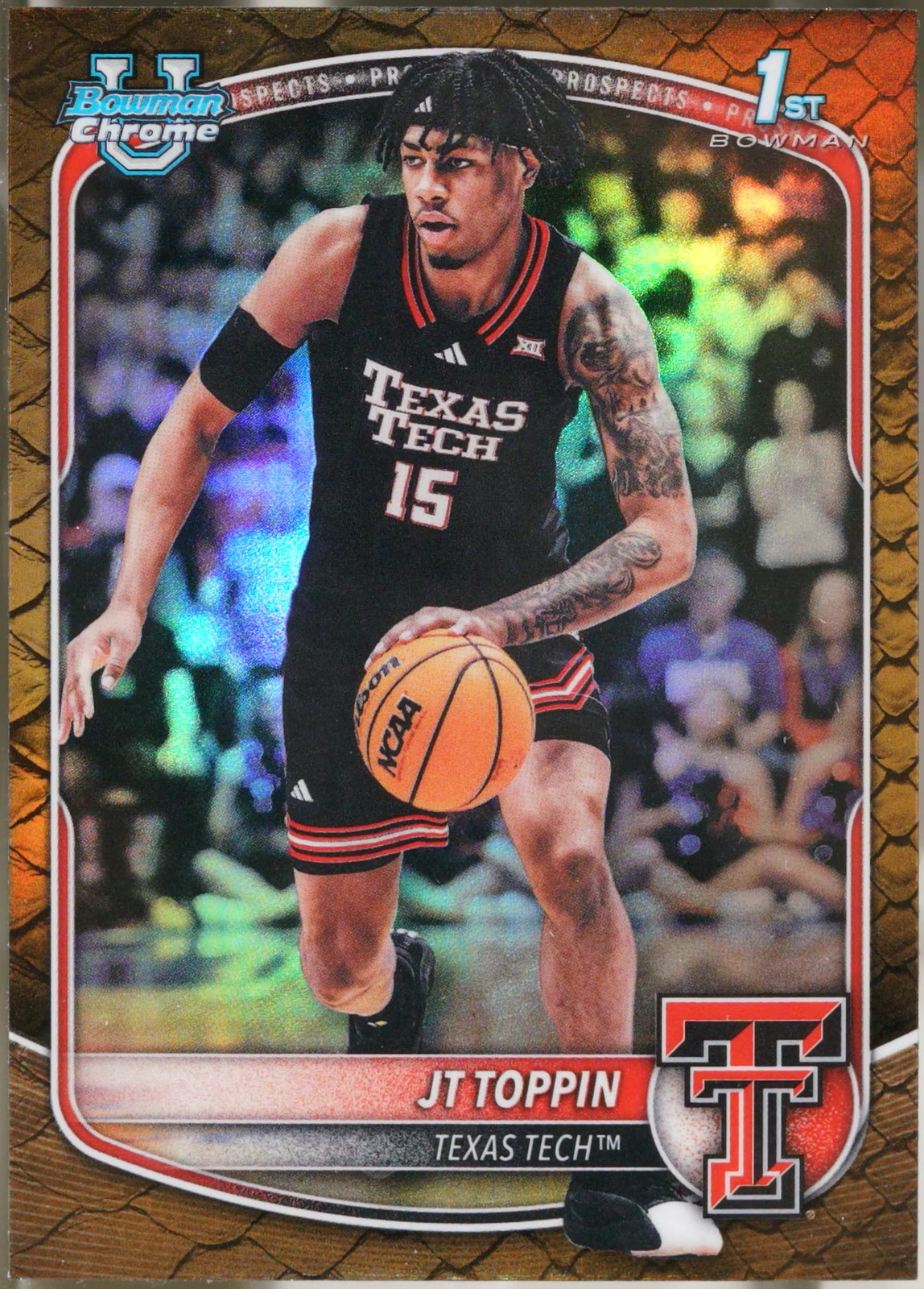 2025-26 Bowman - Chrome Prospects Reptilian Refractor #BCP-93 JT Toppin NM