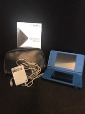 Nintendo 3 DS  XL Blue Manual Case Charger Cord