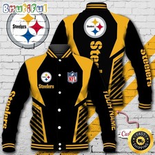 Custom Name Pittsburgh Steelern Baseball Jacket Football Sports Varsity Jacket