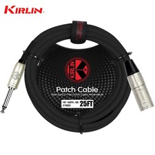 Kirlin 25FT XLR 3-Pin Male / 1/4" Mono Male Shielded OFC Microphone Cable