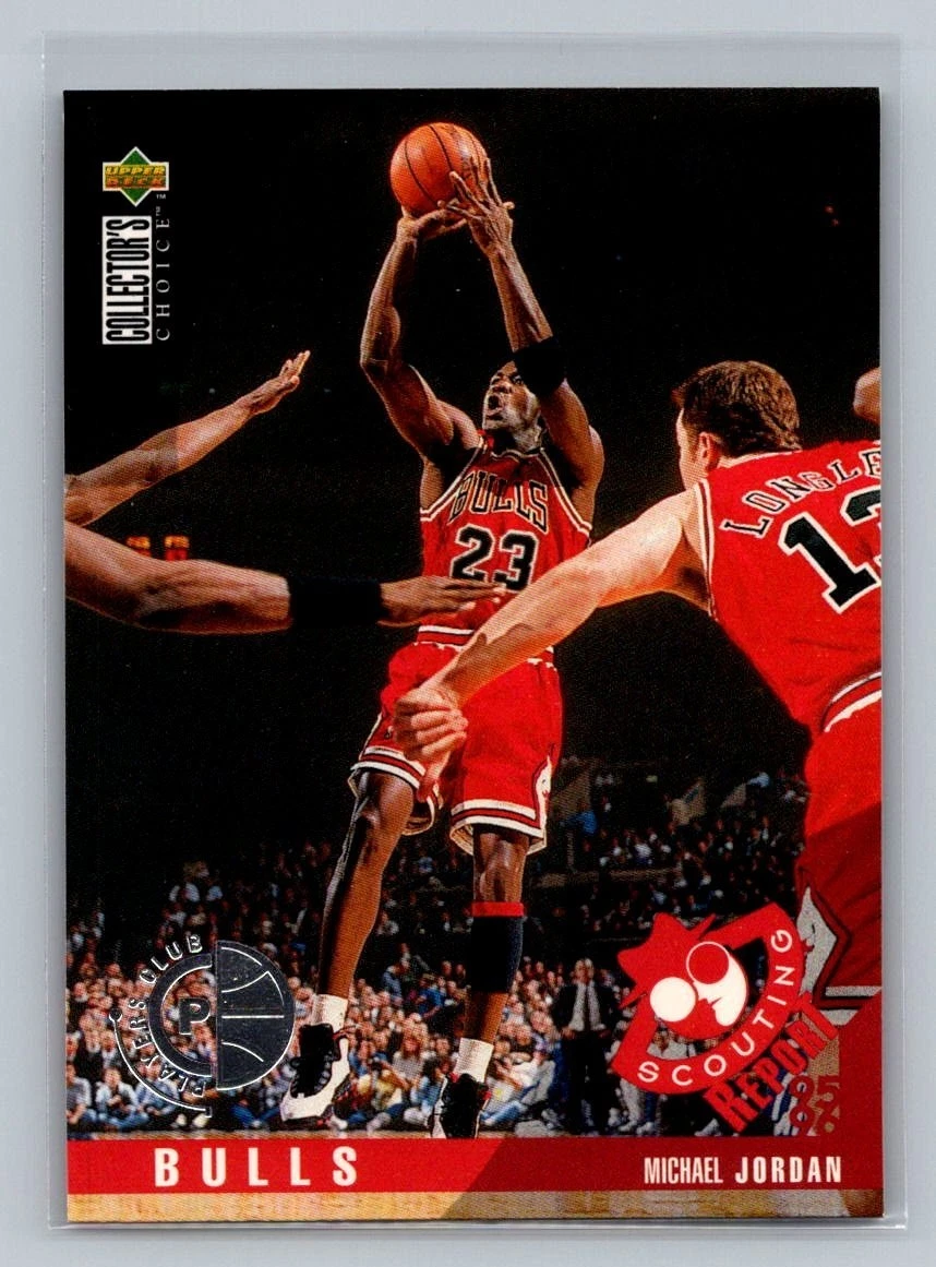 1995-96 Collector's Choice Scouting Report Player's Club #324 Michael Jordan HOF